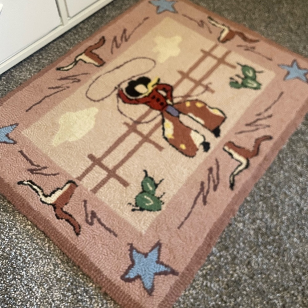 Vintage Western Cowboy Accent Rug - Picture 5 of 8